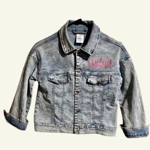 Disney The Little Mermaid Girls’ Medium Button Front Denim Jean Jacket, EUC